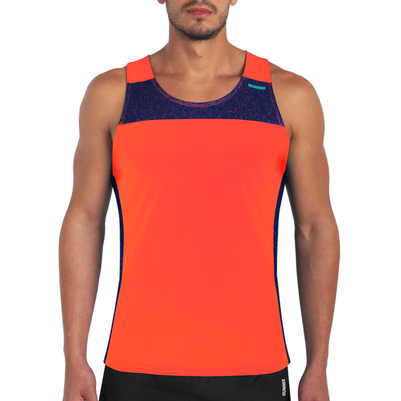 T-shirt with straps cube orange neon