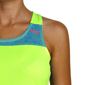 T-shirt with straps cube woman green neon