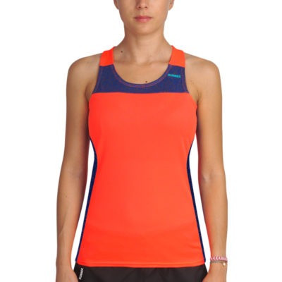 T-shirt with straps cube woman orange neon